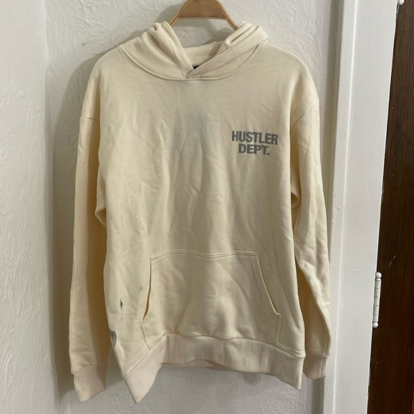 POINT BLANK Mens Hustler Dept. Hoodie Size M in Off White - Picture 2 of 6